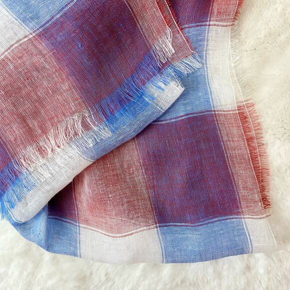 Kaleidos Moda Plaid Linen Scarf/Wrap - Picture 4 of 5